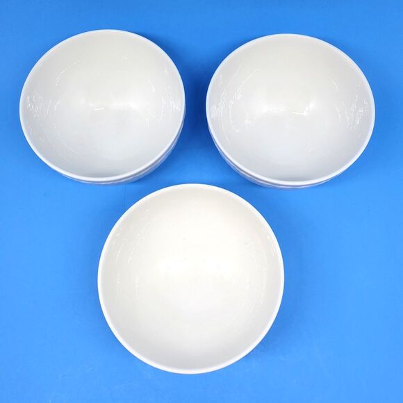 Villeroy And Boch  Cellini Set Of 3 White 5 5/8" Footed Rice Bowls EC - Picture 7 of 8
